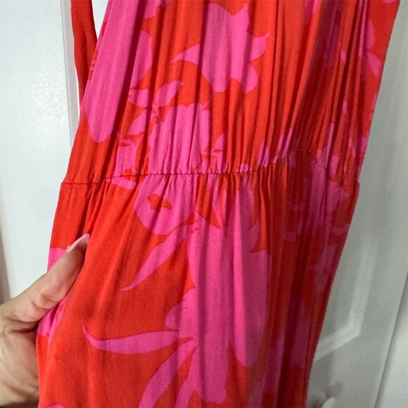 Women's Floral Halter Maxi Dress Multicolor Size M Summer Casual - Picture 9 of 11